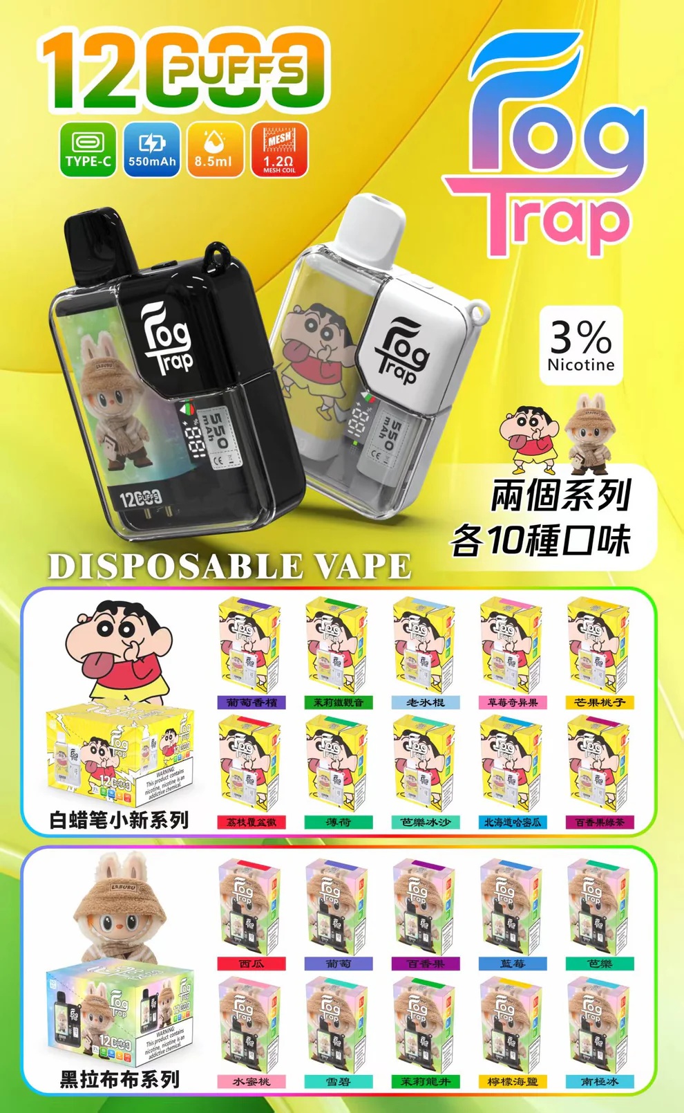 Fog Trap 拉布布 蠟筆小新聯名款