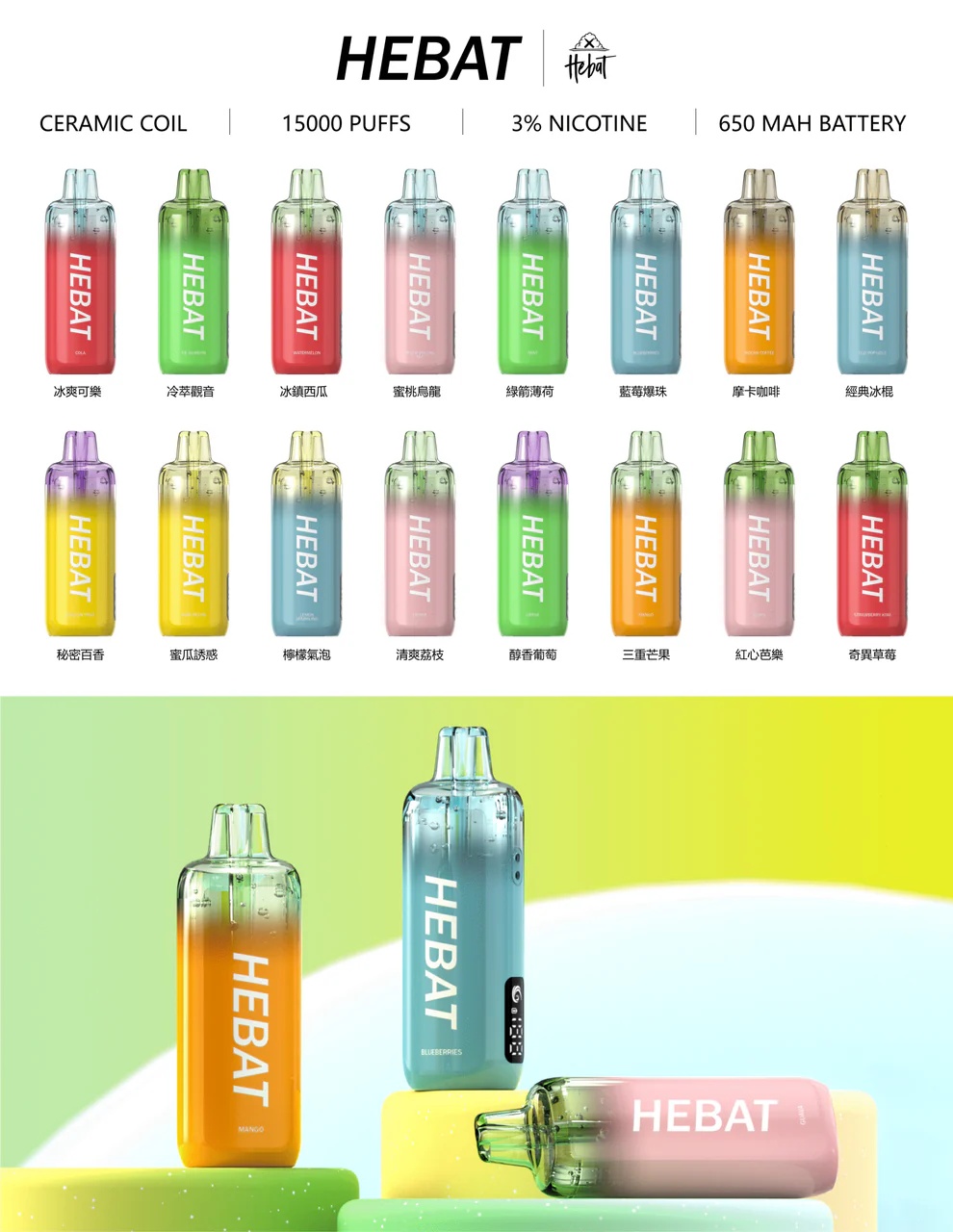 HEBAT喜貝15000口拋棄式｜王嘉尓